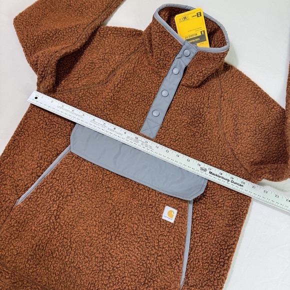 Carhartt Sherpa Fleece 1/4 Snap Pullover Womens Medium Kangaroo Pocket Warm NWT - Picture 13 of 16